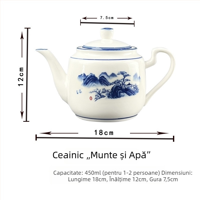 Ceainic ceramic rezistent la temperaturi înalte, cu filtru, stil chinezesc retro, disponibil în dimensiuni mici și mari