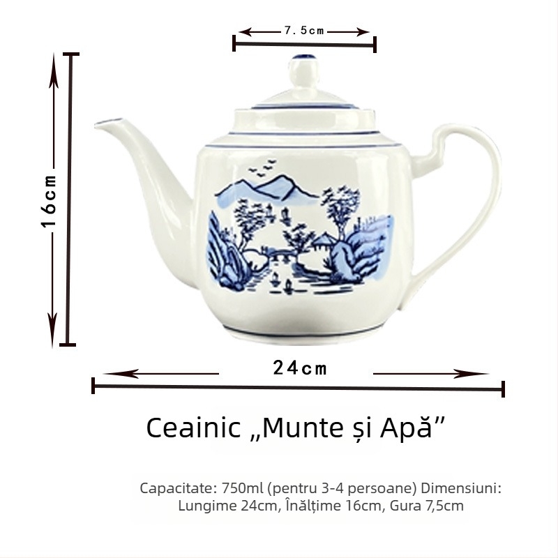 Ceainic ceramic rezistent la temperaturi înalte, cu filtru, stil chinezesc retro, disponibil în dimensiuni mici și mari