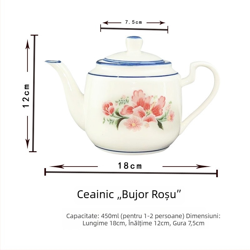Ceainic ceramic rezistent la temperaturi înalte, cu filtru, stil chinezesc retro, disponibil în dimensiuni mici și mari