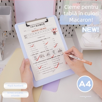 Clipboard A4 cu dosar pentru documente și clemă verticală, pentru birou