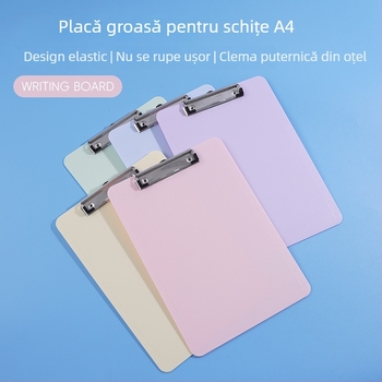 Clipboard A4 cu dosar pentru documente și clemă verticală, pentru birou