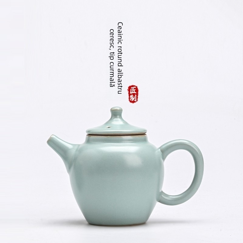 Ceainic Celadon Ru Kiln cu glazură crăpată, stil Xi Shi, ceramic pentru set Kung Fu, uz casnic de înaltă calitate
