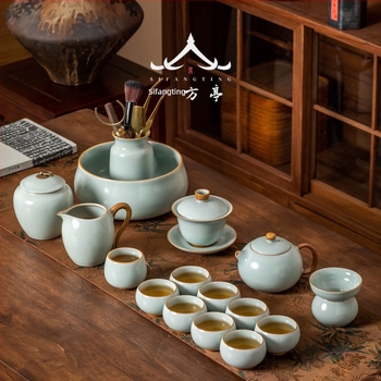 Set ceai cu ceainic și cești, stil chinezesc nou, ceramică, cutie cadou, pentru 7–9 persoane