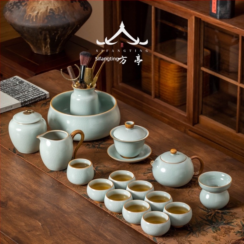 Set ceai cu ceainic și cești, stil chinezesc nou, ceramică, cutie cadou, pentru 7–9 persoane