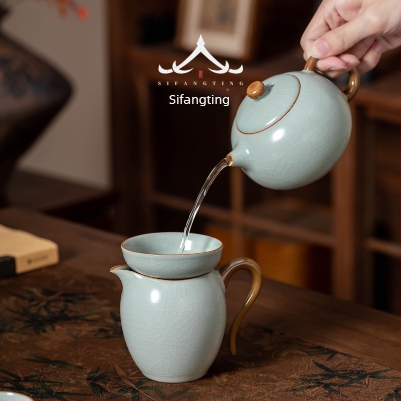 Set ceai cu ceainic și cești, stil chinezesc nou, ceramică, cutie cadou, pentru 7–9 persoane