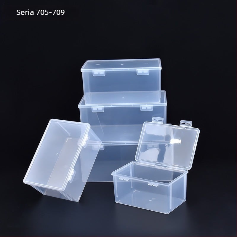 Cutie de depozitare PP transparentă, rezistentă la praf, înaltă, din plastic, pentru birou, fișiere, bijuterii și manichiură