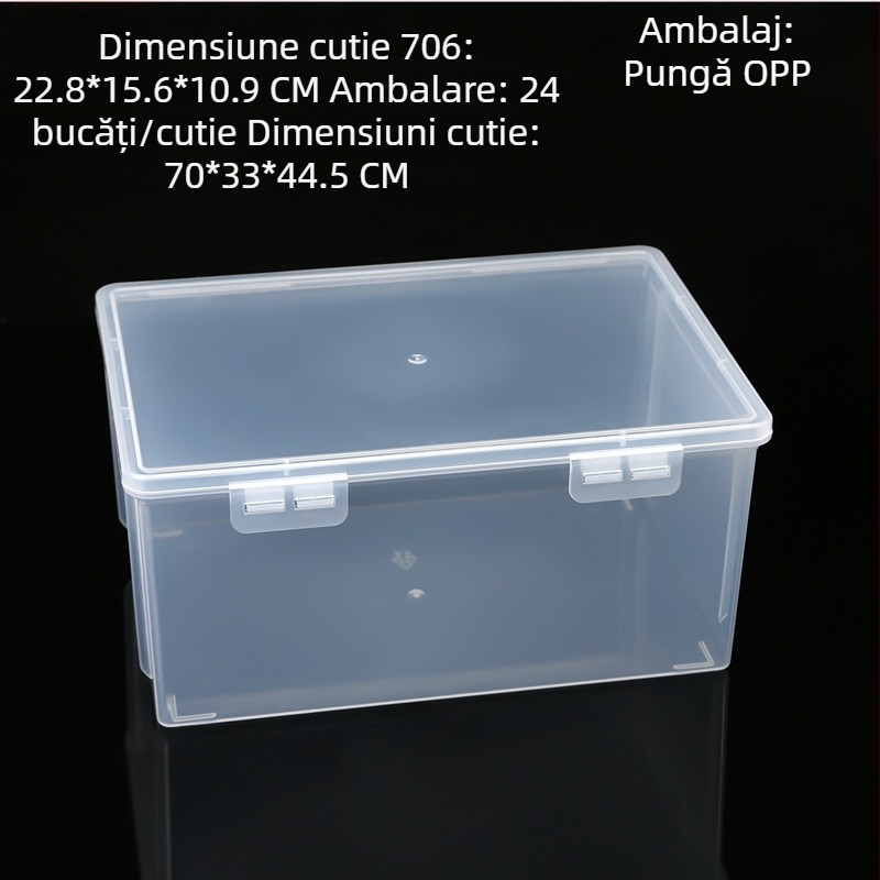 Cutie de depozitare PP transparentă, rezistentă la praf, înaltă, din plastic, pentru birou, fișiere, bijuterii și manichiură