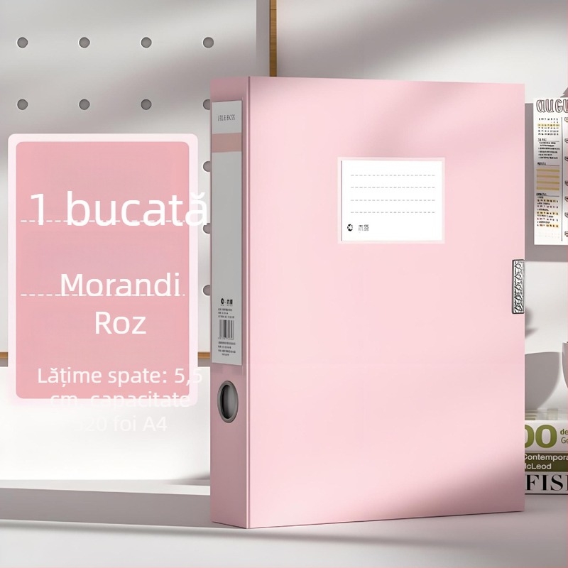 Cutie pentru fișiere A4, grosime 55 mm, plastic, capacitate mare pentru depozitarea documentelor contabile
