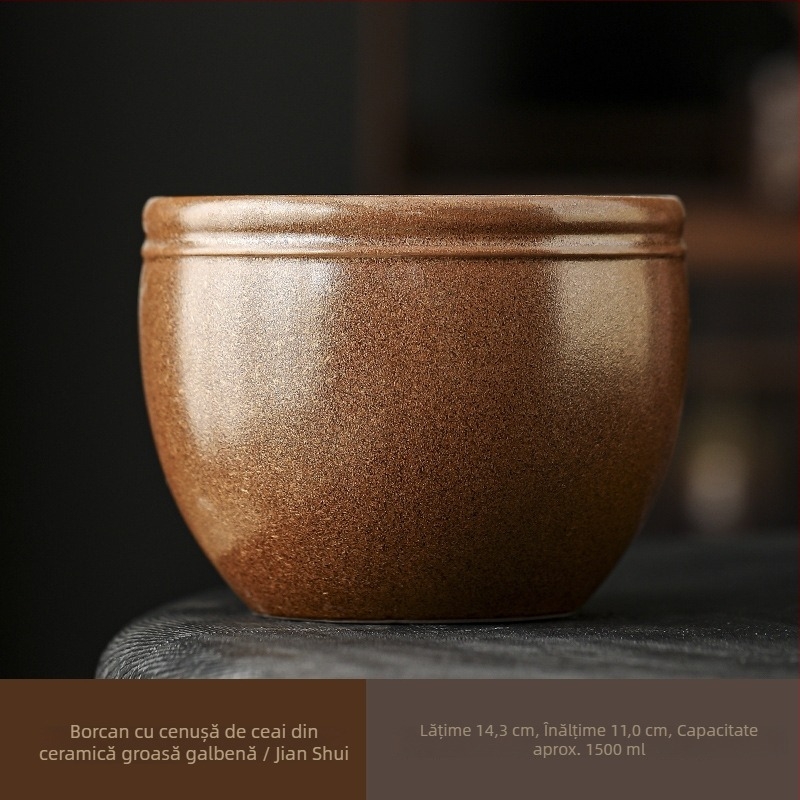 Vas ceramic mare pentru spălarea ceaiului și colectarea apei uzate, scrumieră de birou, accesorii pentru setul de ceai