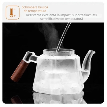 Ceainic din sticlă cu filtru pentru uz casnic, set de ceai cu flori și set Kung Fu, vas îngroșat, ceainic rezistent la căldură pentru infuzare și preparare ceai