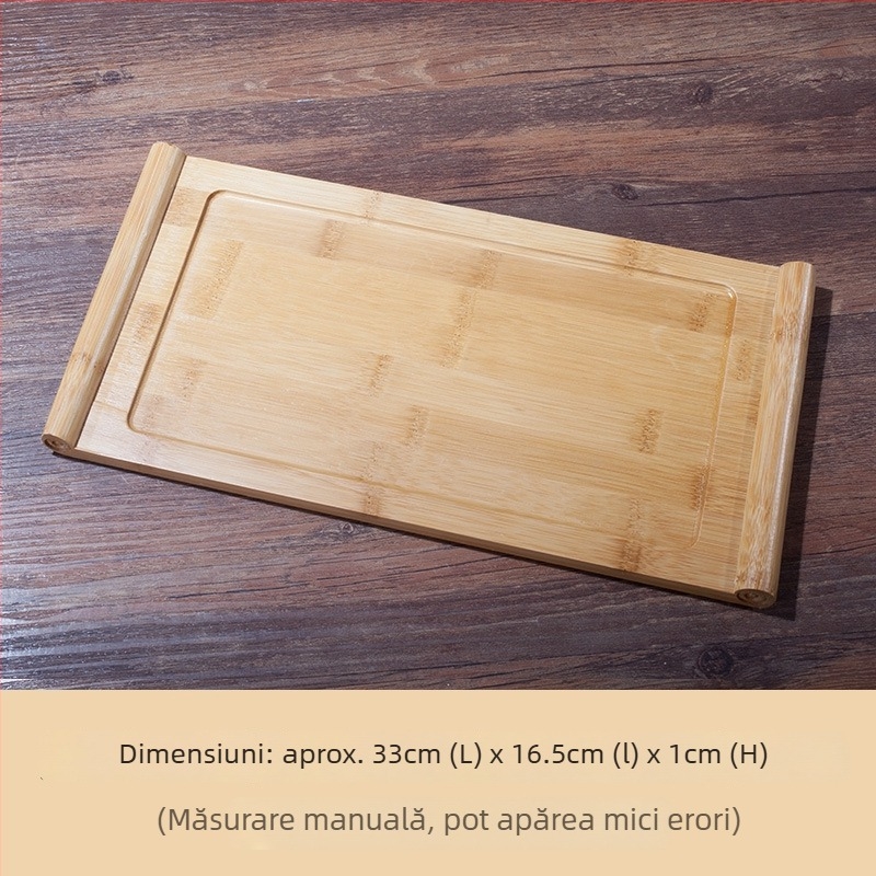 Tăviță de servire a ceaiului din bambus, stil japonez, dreptunghiulară, pentru casă, hotel și restaurant – servire ceai și gustări