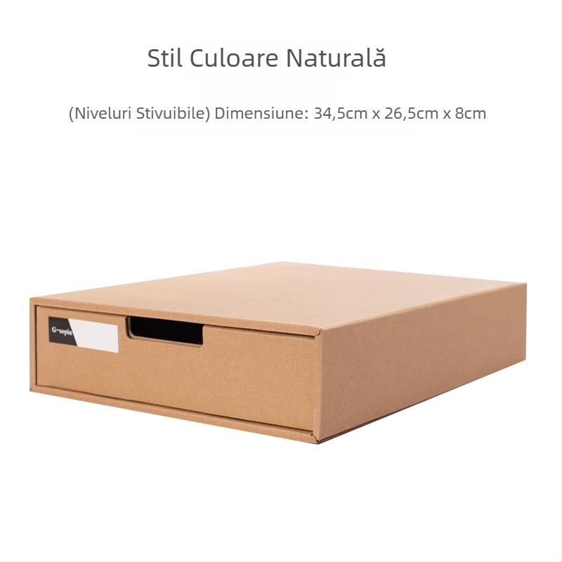 Organizator pentru sertarul biroului din hârtie kraft A4 pentru chitanțe, produse cosmetice și papetărie