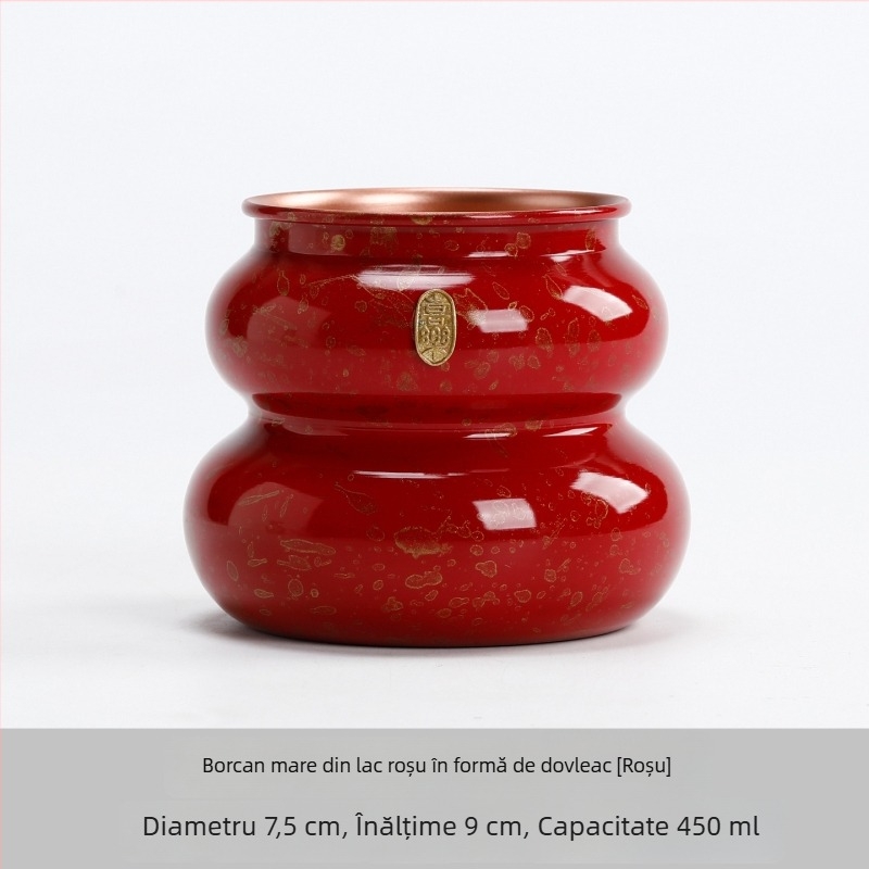 Accesoriu de ceai din cupru mov, în formă de dovleac, lac negru, pentru seturi de ceai elegante; recipient pentru resturi de ceai, bazin pentru apă uzată, curățător de căni