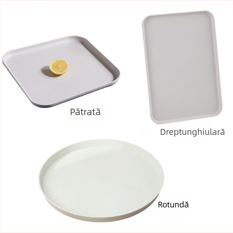 Platou pătrat din plastic în stil nordic, mare pentru uz casnic, pentru ceai, mic dejun și gustări