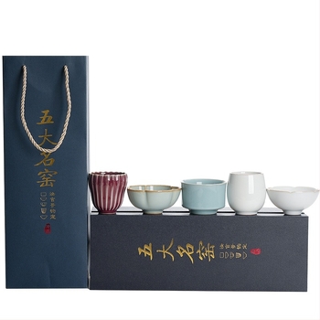 Set de ceai din ceramică, cinci cuptoare ceramice celebre – ceașcă principală, ceașcă individuală pentru degustare, cutie cadou pentru clienți