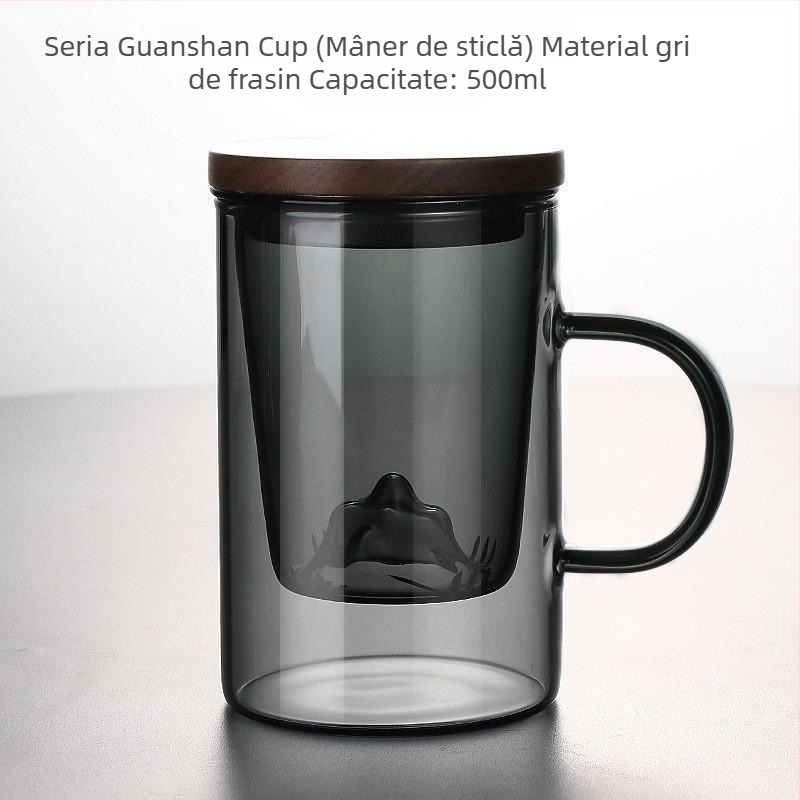 Set de ceai din sticlă, trei piese, cu filtru, ceașcă de ceai în stil japonez pentru casă și birou