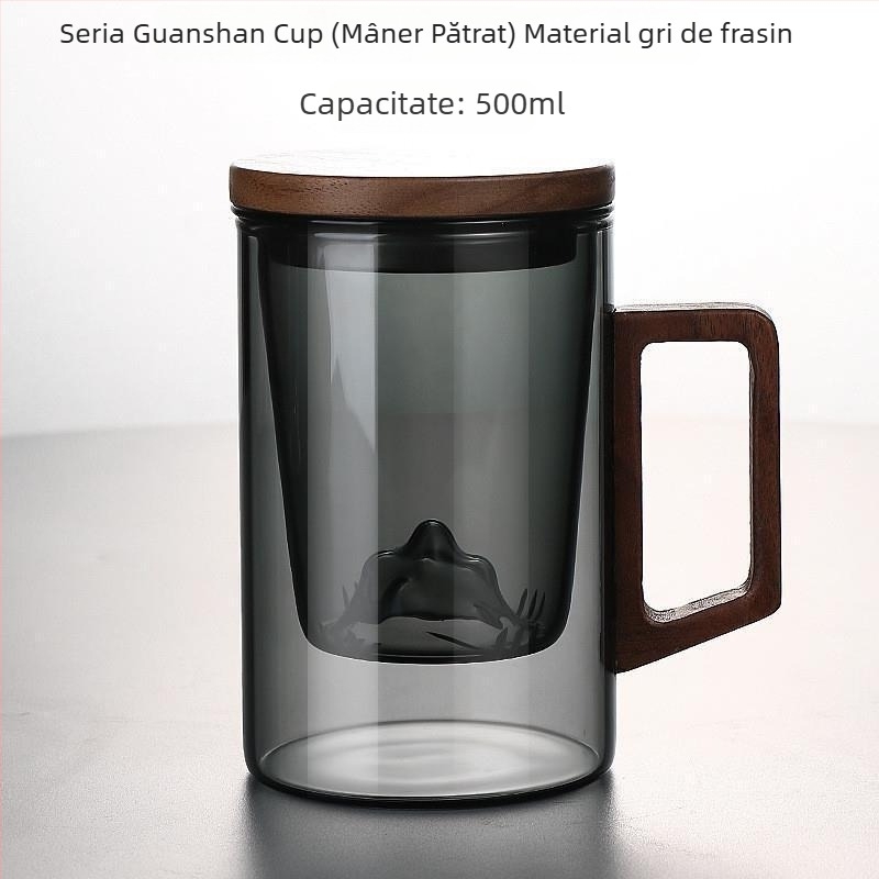 Set de ceai din sticlă, trei piese, cu filtru, ceașcă de ceai în stil japonez pentru casă și birou