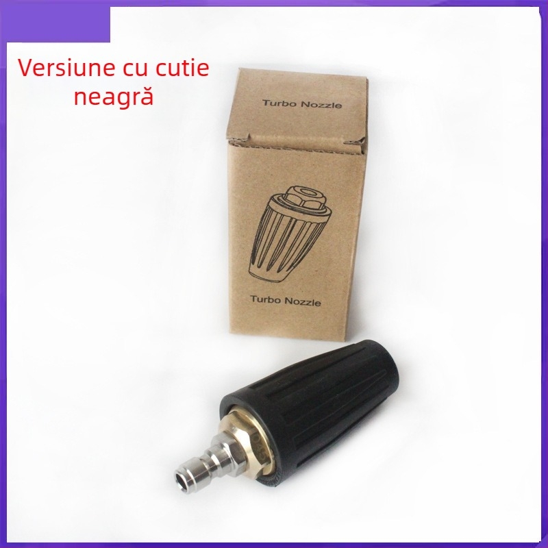 Pistol de apă cu presiune înaltă, duză rotativă în formă de lotus, conectare rapidă de 1/4", nucleu ceramic, duză din cupru și oțel inoxidabil, 7 culori