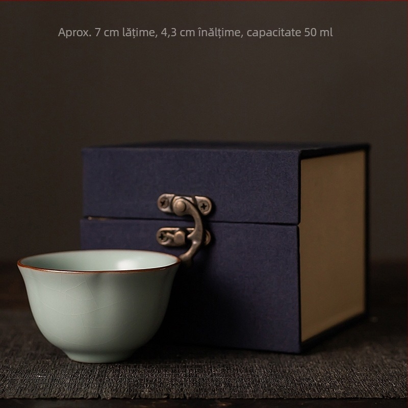 Bej porțelan cească pentru ceai, ceașcă unică pentru uz casnic, set ceramic pentru ceai Gongfu, ceașcă de aromă