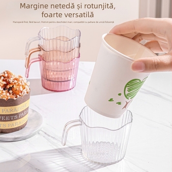 Suport de unică folosință pentru pahare din hârtie, cu bază izolantă din plastic și suport pentru ceai