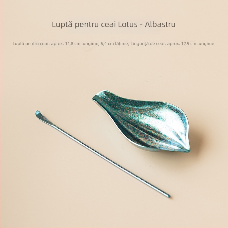 Set de accesorii pentru ceai pentru uz casnic: lingură de ceai din titan, linguriță de ceai, divizor de ceai, instrument de trezire a ceaiului, Șase cavaleri ai ceremoniei ceaiului