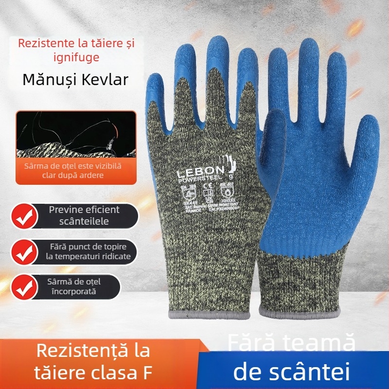 Mănuși de sudură rezistente la tăieturi și la foc, clasa F