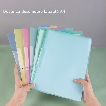 Dosar de fișiere cu deschidere laterală rotativă, dosar A3 pliabil pentru foi de teste, suport A4 pentru tijă, dosar transparent PP portabil