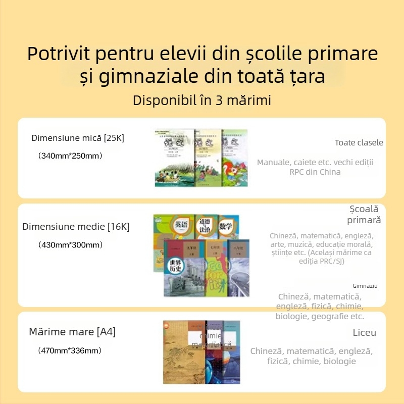 Newsey NS876 husă de carte anti-derapare, protecție transparentă A4 pentru elevi