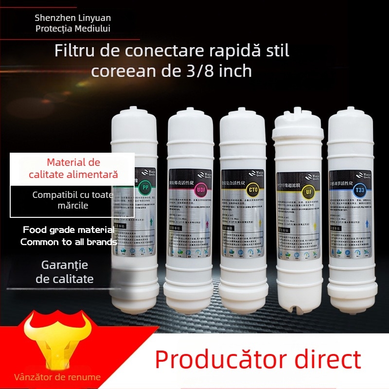 Element filtrant pentru purificator de apă, conectare rapidă cu 3 porturi, ultrafiltrare în cinci etape cu filtru din bumbac PP încorporat