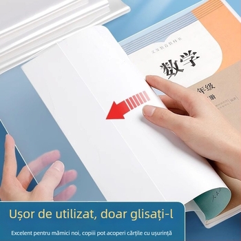Huse ecologice pentru cărți, transparente și impermeabile, pentru 16K și A4, pentru manuale și caiete de lucru, pentru elevii de la învățământ primar până la liceu.