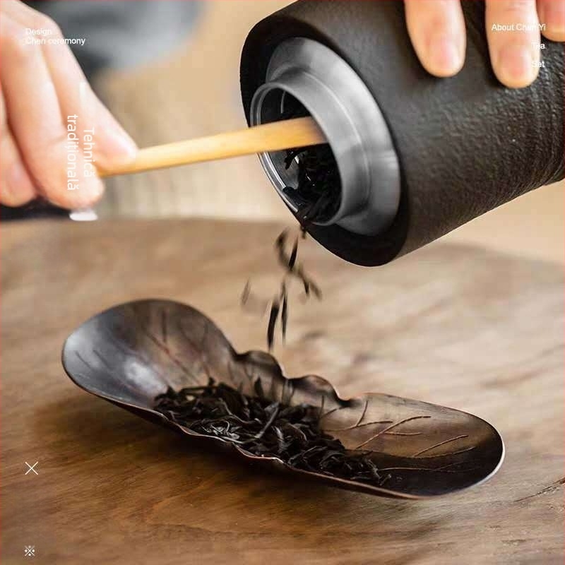 Linguriță de ceai din cupru, stil japonez, accesorii Zen pentru ceai, uz casnic