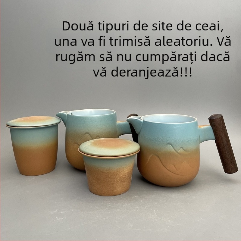 Ceainic ceramic în formă de munte pentru uz casnic, separare creativă a ceaiului de apă, ceașcă elegantă, set Kung Fu de ceai, protecție împotriva arsurilor, dimensiune mare.
