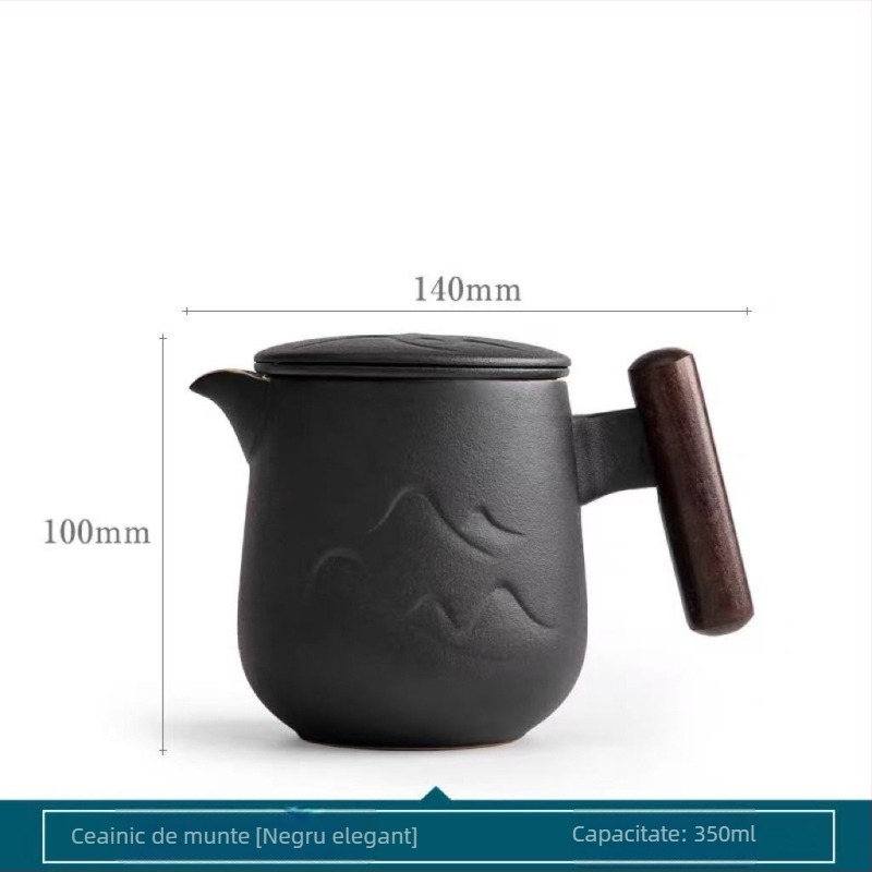 Ceainic ceramic în formă de munte pentru uz casnic, separare creativă a ceaiului de apă, ceașcă elegantă, set Kung Fu de ceai, protecție împotriva arsurilor, dimensiune mare.