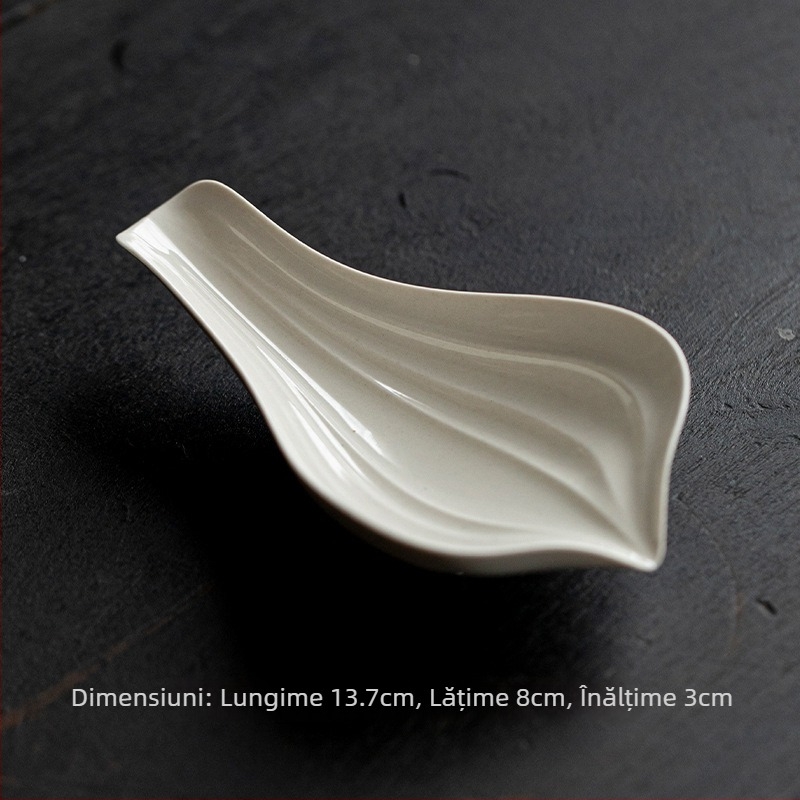 Miyan accesoriu ceramic pentru ceremonia ceaiului, lucrat manual, în formă de lotus, pentru uz casnic, stil japonez, lingură de ceai