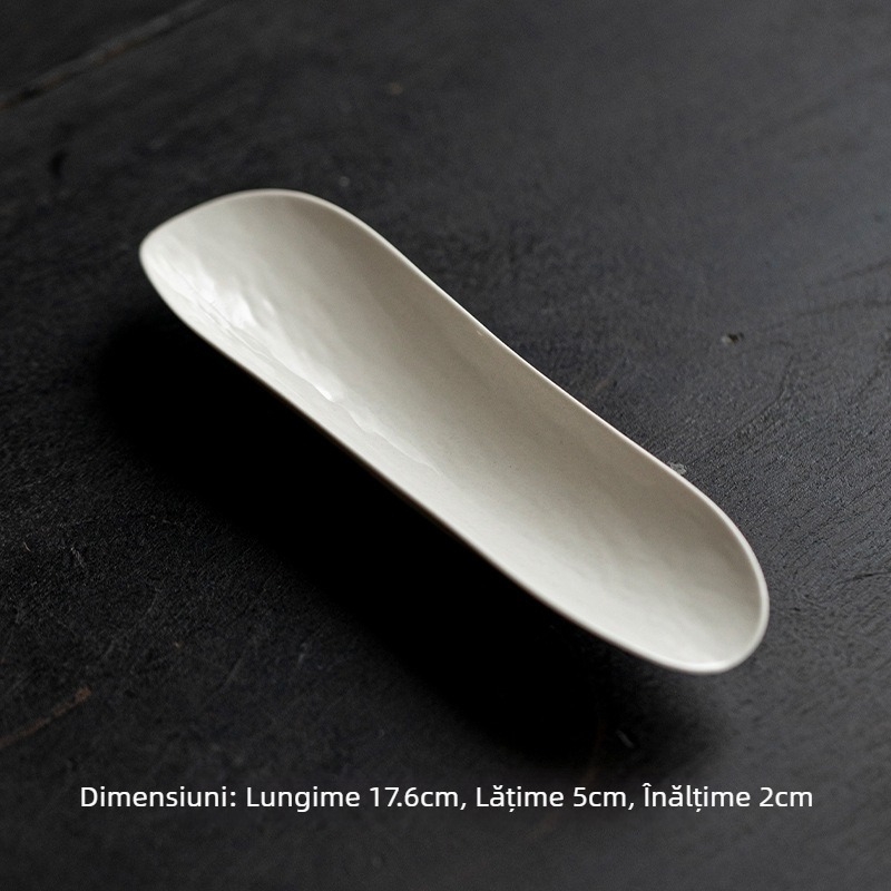 Miyan accesoriu ceramic pentru ceremonia ceaiului, lucrat manual, în formă de lotus, pentru uz casnic, stil japonez, lingură de ceai