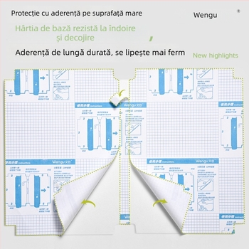 Husa de carte autoadezivă segmentată, transparentă, mată, îngroșată, 16K, format A4, pentru învățământ primar până la liceu, impermeabilă