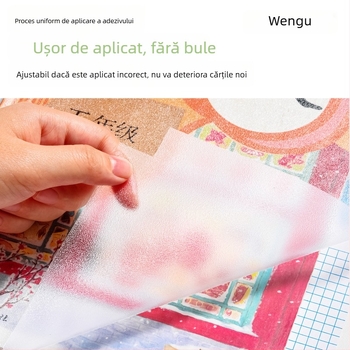 Husa de carte autoadezivă segmentată, transparentă, mată, îngroșată, 16K, format A4, pentru învățământ primar până la liceu, impermeabilă