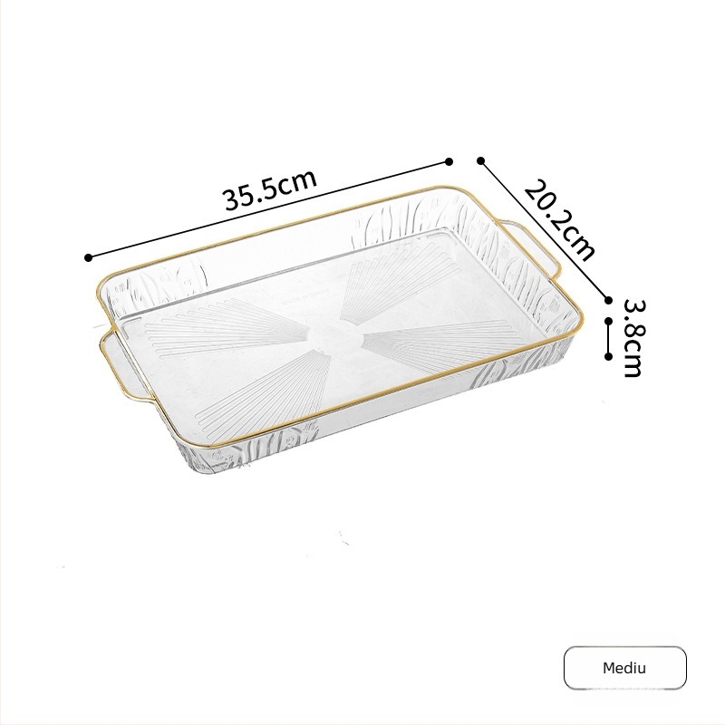Tavă din plastic în stil nordic, pentru ceai și apă, farfurie dreptunghiulară pentru fructe