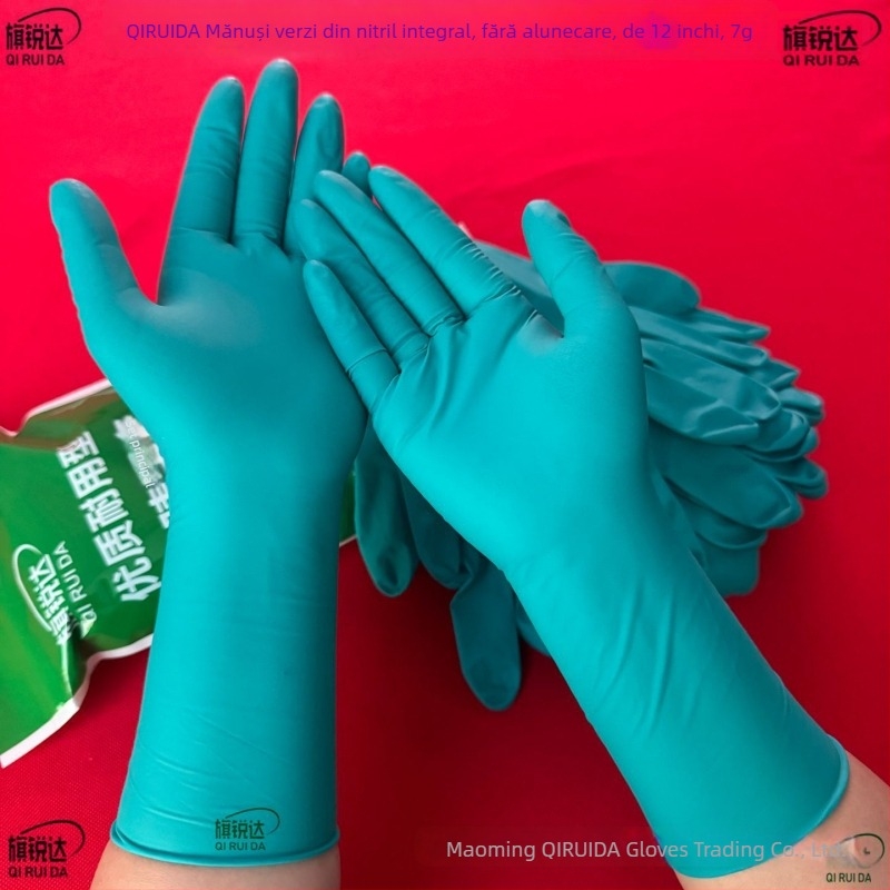 Mănuși din nitril Qiruida, 12 inch, 7 g, de calitate alimentară, anti-static, pentru menaj, acvacultură, industrie chimică, catering și întreținerea utilajelor
