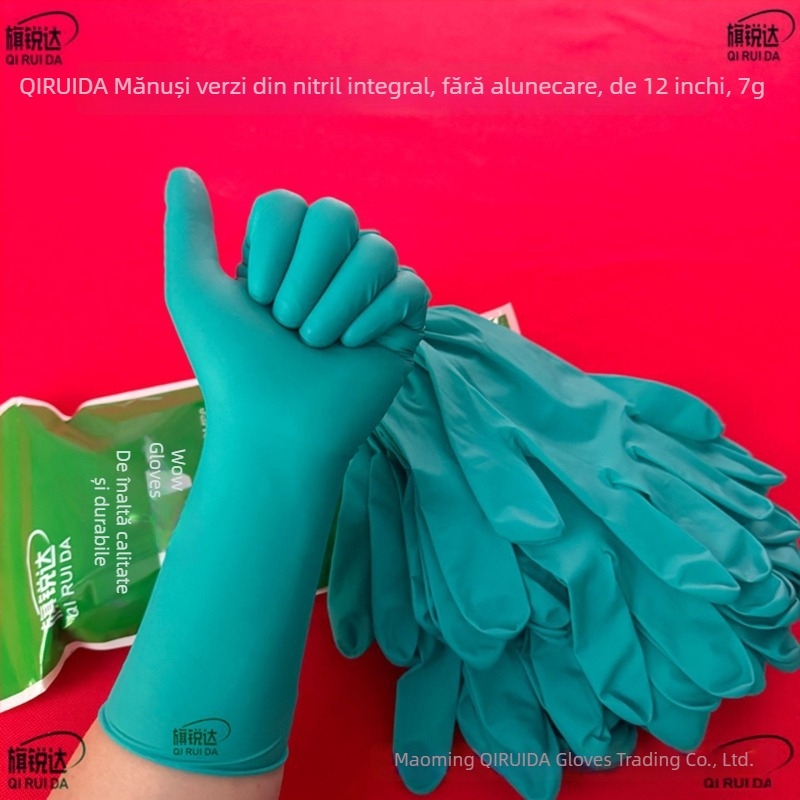 Mănuși din nitril Qiruida, 12 inch, 7 g, de calitate alimentară, anti-static, pentru menaj, acvacultură, industrie chimică, catering și întreținerea utilajelor