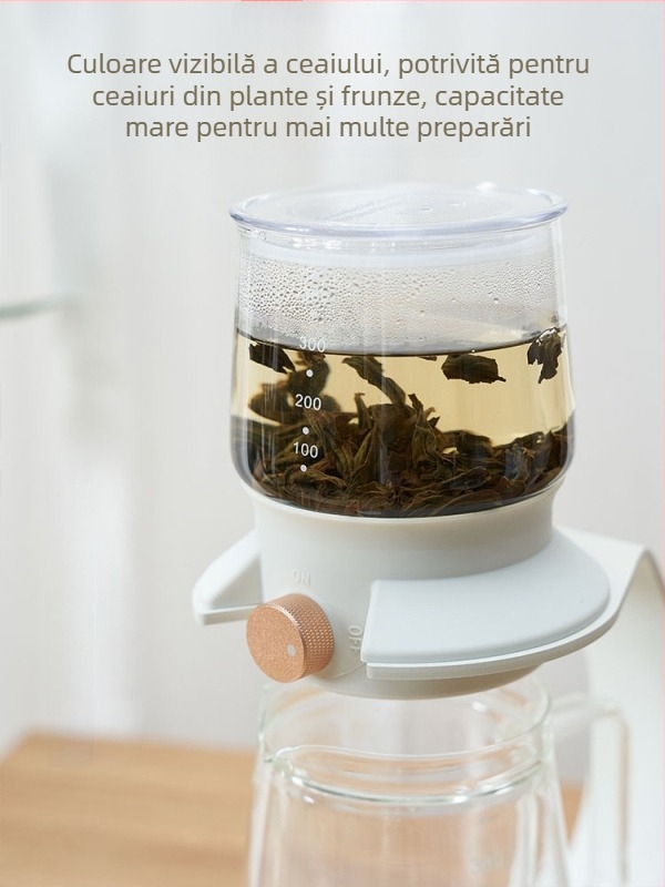 Mașină semi-automat de preparat ceai, set Gongfu modern din sticlă, pentru birou – cadou