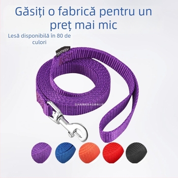 Lesă și zgardă din nylon pentru animale de companie, antiîncâlcare, potrivit pentru câini de talie mică până la medie și pisici