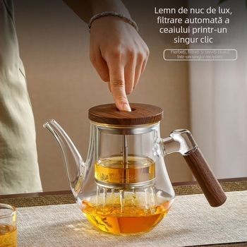 Ceainic din sticlă cu filtru de separare a apei, pentru uz casnic și birou, set de ceai din sticlă borosiliat