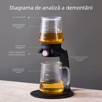 Ceainic inteligent pentru prepararea ceaiului, stil chinezesc nou, set de ceai din sticlă pentru infuzie la rece cu picurare de gheata