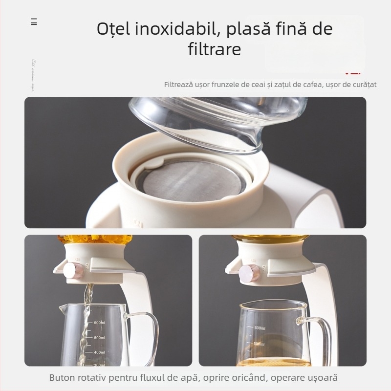 Ceainic inteligent pentru prepararea ceaiului, stil chinezesc nou, set de ceai din sticlă pentru infuzie la rece cu picurare de gheata