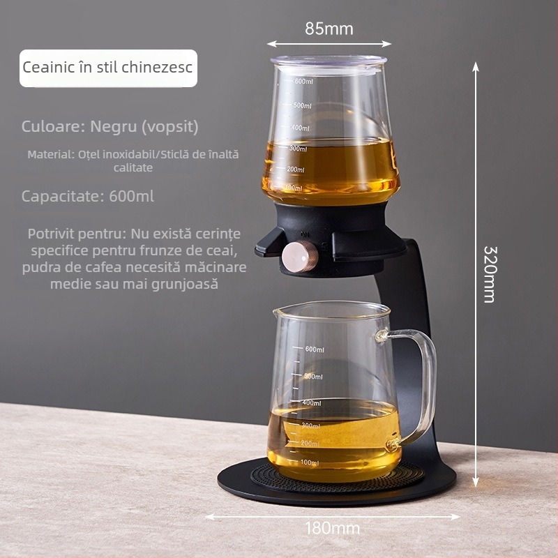 Ceainic inteligent pentru prepararea ceaiului, stil chinezesc nou, set de ceai din sticlă pentru infuzie la rece cu picurare de gheata
