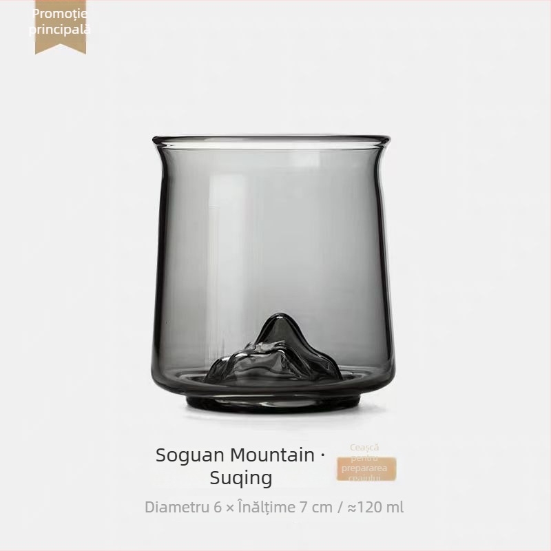 Ceainic din sticlă de 380 ml, cu mâner lateral ciocănit, infuzor pentru separarea apei de ceai, ceaiuri florale, stil chinezesc