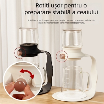 Ceainic inteligent pentru infuzie, stil chinezesc nou, set din sticlă pentru infuzare la rece, cu recipient de separare a ceaiului și picurare cu gheață