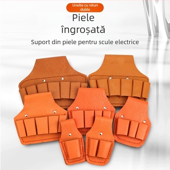 Curea de electrician din piele naturală cu husă pentru unelte și capac pentru clește, set de 5–7 piese
