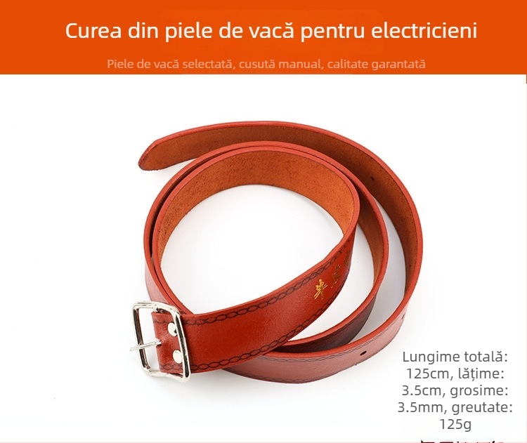 Curea de electrician din piele naturală cu husă pentru unelte și capac pentru clește, set de 5–7 piese